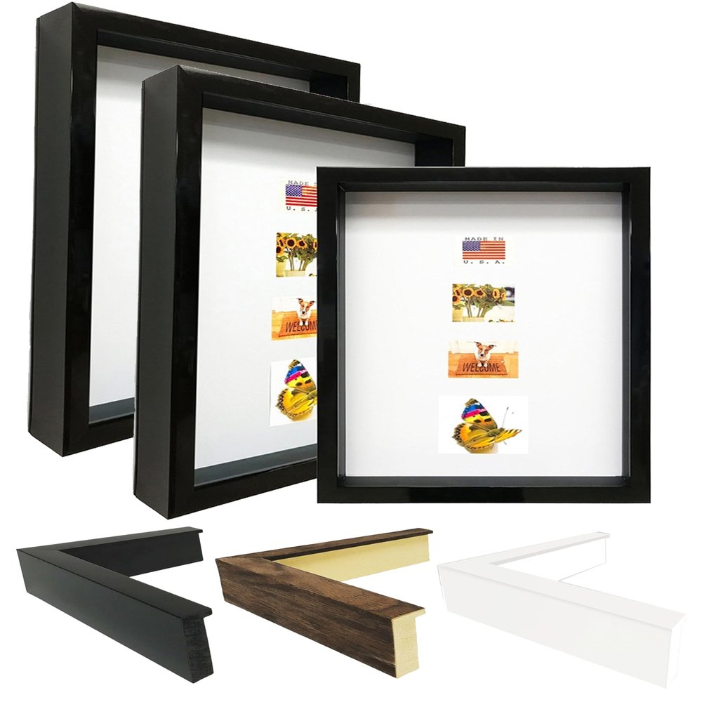 Picture Frame Set of 2. 2-3/16" Polystyrene Shadow Box Black 20x26 Wholesaleartsframes-com 2880 Series Made in USA