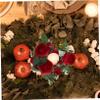 DECHOUS Rings Decor Artificial Flower Candle Ring Artificial Rose Candle Ring Tabletop Wreath Wedding Table Centerpiece Flower centerpieces for Tables Flowers Silk Flower Props view 2