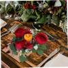 DECHOUS Rings Decor Artificial Flower Candle Ring Artificial Rose Candle Ring Tabletop Wreath Wedding Table Centerpiece Flower centerpieces for Tables Flowers Silk Flower Props view 4