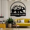 YOOSHINING Personalized Mountain Bear with Deer Metal Wall Art Bear Wall Decor Elk Metal Sign, Custom Bear Name Sign Bear Art Home Decor, Rustic Cabin Decor Christmas Decor Birthday Housewarming view 1