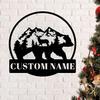 YOOSHINING Personalized Mountain Bear with Deer Metal Wall Art Bear Wall Decor Elk Metal Sign, Custom Bear Name Sign Bear Art Home Decor, Rustic Cabin Decor Christmas Decor Birthday Housewarming view 2