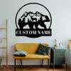 YOOSHINING Personalized Mountain Bear with Deer Metal Wall Art Bear Wall Decor Elk Metal Sign, Custom Bear Name Sign Bear Art Home Decor, Rustic Cabin Decor Christmas Decor Birthday Housewarming view 3