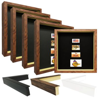 Picture Frame Set of 4. 2-3/16" Polystyrene Shadow Box Walnut 11x16 Wholesaleartsframes-com 2880 Series Made in USA