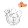Sturdy Metal Basket with Convenient Handle and Chicken Shaped Egg Rack for Kitchen Storage - Multifunctional Organizer for Fruits, Eggs, and More - Cooling, Safety, Roastable (As view 1