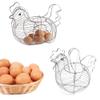 Sturdy Metal Basket with Convenient Handle and Chicken Shaped Egg Rack for Kitchen Storage - Multifunctional Organizer for Fruits, Eggs, and More - Cooling, Safety, Roastable (As view 2