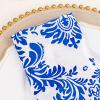 50 pcs 20-Inch Royal Blue and White Damask Flocking Taffeta Linen Napkins - Wedding Party Events Restaurant Tableware Home view 3
