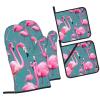 A Flock of Flamingos Oven Mitts and Pot Holders Set 4pcsNon-Slip Cooking Gloves for Cooking Baking Grilling view 2