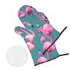 A Flock of Flamingos Oven Mitts and Pot Holders Set 4pcsNon-Slip Cooking Gloves for Cooking Baking Grilling view 3