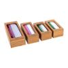 Seville Classics Bamboo Premium Organizer Storage Bins for Kitchen Silverware, Pantry, Closet, Office Desk, Pens, Utensils, Makeup, K Cup, Bamboo, Bag Holder Bin Set (4 Piece) view 1