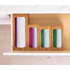 Seville Classics Bamboo Premium Organizer Storage Bins for Kitchen Silverware, Pantry, Closet, Office Desk, Pens, Utensils, Makeup, K Cup, Bamboo, Bag Holder Bin Set (4 Piece) view 3
