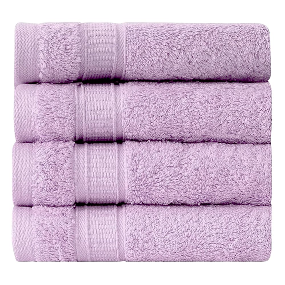 LA' HAM MAM FINE LIVING Luxury Turkish Cotton Towels Easy Care, Extra Soft & Absorbent, Hotel & Spa Quality, Kitchen & Bathroom Turkish Towels (Washcloth Set - 4 Pack, Lilac)