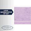 LA' HAM MAM FINE LIVING Luxury Turkish Cotton Towels Easy Care, Extra Soft & Absorbent, Hotel & Spa Quality, Kitchen & Bathroom Turkish Towels (Washcloth Set - 4 Pack, Lilac) view 3