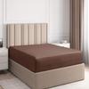 Luxurious 800 Thread Count Egyptian Cotton Olympic Queen Fitted Sheet Pack of 2- Deep Pocket Olympic Queen Fitted Sheet Only, Soft and Durable, Premium Olympic Queen Size Fitted Sheet Chocolate Solid view 1