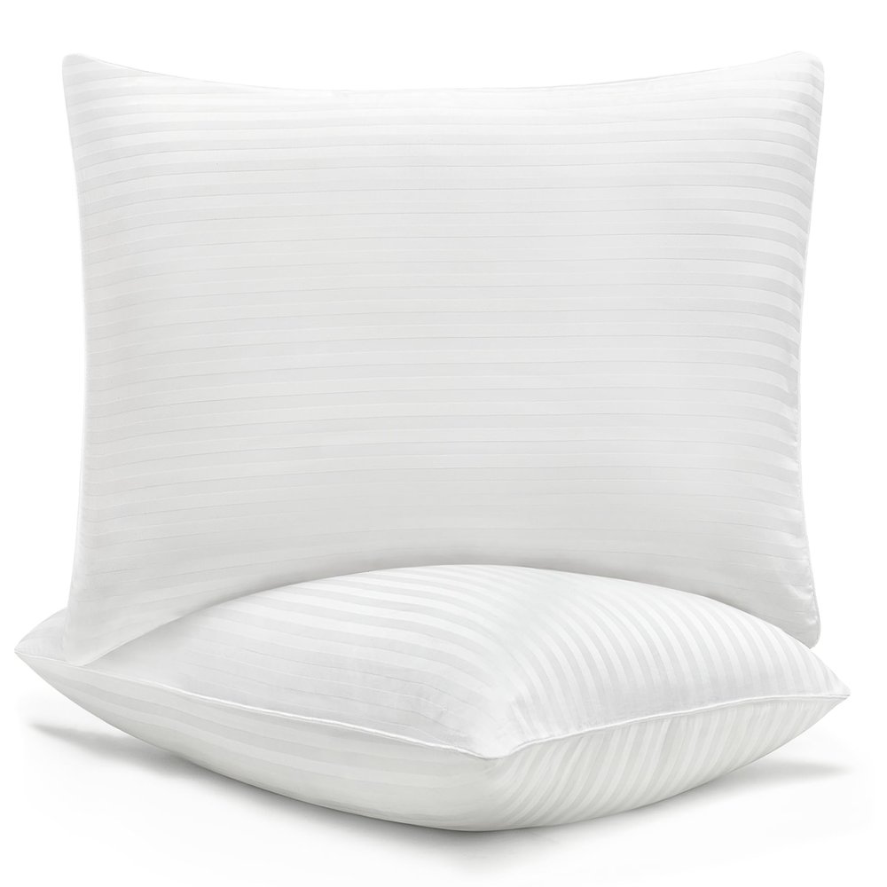 Casual Living Bed Pillows King Size Set of 2, Cotton Covers, Back, Stomach or Side Sleepers, Cooling Down Alternative, Washable, 20-inch x 36-inch, King Bed Pillows, White