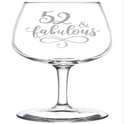 (52nd) Fabulous Aged Vintage Birthday Celebration Wine Taster Glass