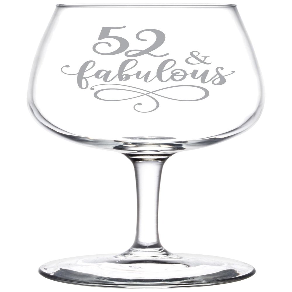 (52nd) Fabulous Aged Vintage Birthday Celebration Wine Taster Glass