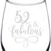 (52nd) Fabulous Aged Vintage Birthday Celebration Wine Taster Glass view 2