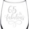 (65th) Fabulous Aged Vintage Birthday Celebration Wine Taster Glass view 2