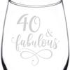 (40th) Fabulous Aged Vintage Birthday Celebration Wine Taster Glass view 2