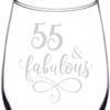 (55th) Fabulous Aged Vintage Birthday Celebration Wine Taster Glass view 2