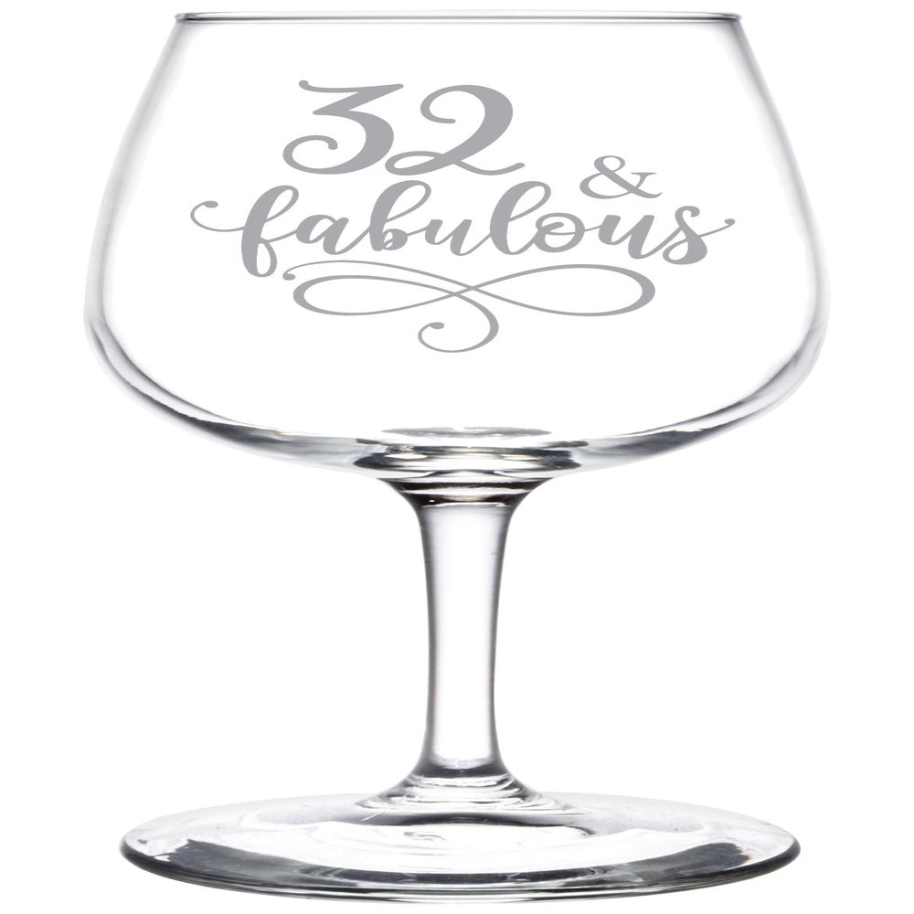 (32nd) Fabulous Aged Vintage Birthday Celebration Wine Taster Glass