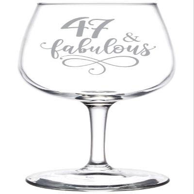 (47th) Fabulous Aged Vintage Birthday Celebration Wine Taster Glass