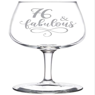 (76th) Fabulous Aged Vintage Birthday Celebration Wine Taster Glass