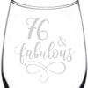 (76th) Fabulous Aged Vintage Birthday Celebration Wine Taster Glass view 2