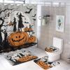 ZGDPBYF 3 Pieces Bath Mats Set for Bathroom, Halloween Bathroom Rug Set of 3, Scary Pumpkin Washable Cover Floor Rug Decorations for Kitchen Bathroom Bedroom view 1