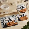 ZGDPBYF 3 Pieces Bath Mats Set for Bathroom, Halloween Bathroom Rug Set of 3, Scary Pumpkin Washable Cover Floor Rug Decorations for Kitchen Bathroom Bedroom view 3