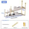 Drsyffsup Industrial Ceiling Mount Shelf, Floating Shelves for Wall Kitchen Storage Wine Rack, Hanging Solid Wood Shelf Organiser Flower Stand for Under Cabinet Kitchen Bar, White (Size : 60x30x80cm) view 2