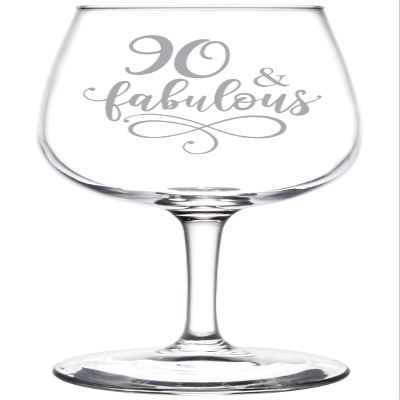 (90th) Fabulous Aged Vintage Birthday Celebration Wine Taster Glass