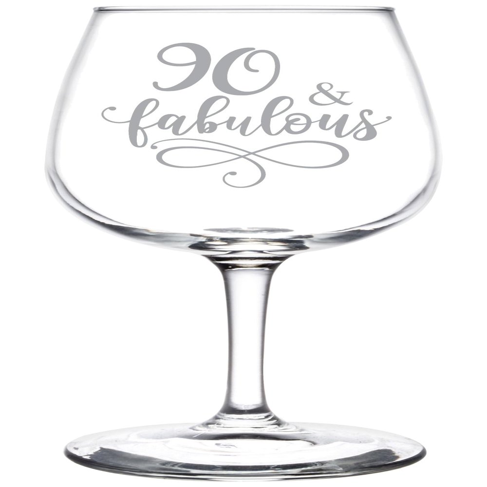 (90th) Fabulous Aged Vintage Birthday Celebration Wine Taster Glass