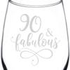 (90th) Fabulous Aged Vintage Birthday Celebration Wine Taster Glass view 2