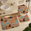 ZGDPBYF 3 Piece Bathroom Rugs Set, Halloween Non-Slip Soft Bath Mat Set, Scary Pumpkin Bathroom Mat, Living Room Bedroom Mat, Machine Washable, Dries Quickly, view 4