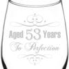 (53rd) Aged To Perfection Elegant and Vintage Birthday Celebration Inspired Wine Taster Glass view 2