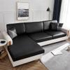 Waterproof Couch Cushion Cover PU Leather Sofa Cover Couch Cushion Slipcover with Elastic Bottom L Shape Sofa 1 2 3 4 Seaters Couch Furniture Protectors (Color : Black, Size : Chaise) view 2