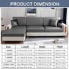 Waterproof Couch Cushion Cover PU Leather Sofa Cover Couch Cushion Slipcover with Elastic Bottom L Shape Sofa 1 2 3 4 Seaters Couch Furniture Protectors (Color : Black, Size : Chaise) view 3