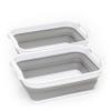 SAMMART Collapsible Tub - Foldable Dish Tub - Portable Washing Basin - Space Saving Plastic Washtub (Size S, White/Grey (Set of 2)) view 1