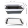 SAMMART Collapsible Tub - Foldable Dish Tub - Portable Washing Basin - Space Saving Plastic Washtub (Size S, White/Grey (Set of 2)) view 2
