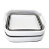 SAMMART Collapsible Tub - Foldable Dish Tub - Portable Washing Basin - Space Saving Plastic Washtub (Size S, White/Grey (Set of 2)) view 3