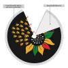 Christmas Tree Skirt with Tassel Juneteenth Sunflower Black History African American Xmas Halloween New Year Party Decor Tree Skirt 36" view 2