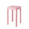 HCZION Pink Rectangular Plastic Stool, Modern Style, Stackable, 11x11x18 inches view 1