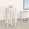 HCZION Pink Rectangular Plastic Stool, Modern Style, Stackable, 11x11x18 inches view 4