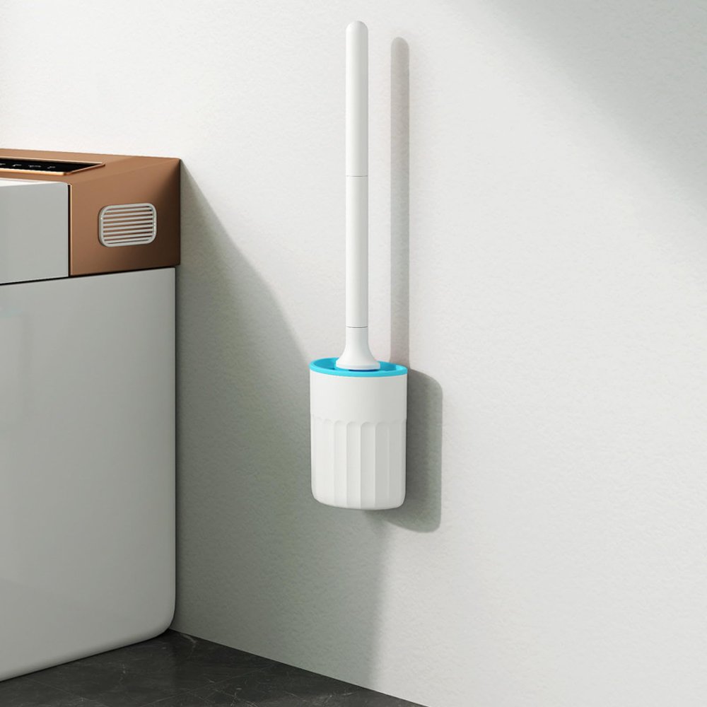 Musolaree Silicone Soft Bristles Long Handle Toilet Brush Set Wall Hanging Toilet Toilet Brush Cleaning Brush