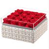 Eterfield Forever Flowers Preserved Roses Real Roses That Last Over a Year Rose Box Gifts for Her Mothers Day Valentines Day Christmas (Square Gold White Plaid Box, 16 Red Roses) view 1