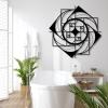 Cadeali Metal Wall Decor, Golden Ratio Metal Wall Art, Geometric Wall Art, Fibonacci Spiral, Wall Hangings, Metal Wall Art, Metal Wall Decor for Living Room (Sliver, 18"x18"|47x47cm) view 3