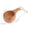 220ML Wooden Coffee Cup, Portable Nordic Design Drinking Mug, Kuksa Cup with Lanyard, Outdoor Camping Drinking Mug, Heat Insulation Coffee Cup with Comfortable Grip for Home view 2