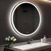 APRILSOUL 36 Inch Round LED Bathroom Mirror with Lights, Makeup Mirror with Front and Backlit, Anti-Fog, 3 Colors and Dimmable Light view 1