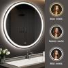 APRILSOUL 36 Inch Round LED Bathroom Mirror with Lights, Makeup Mirror with Front and Backlit, Anti-Fog, 3 Colors and Dimmable Light view 3